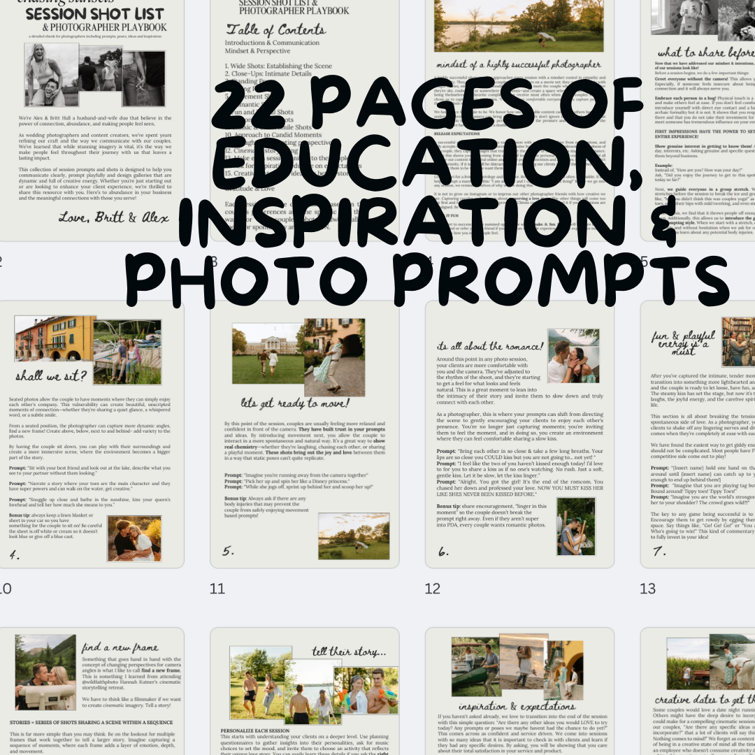 Photographer's Playbook & Session Shot List eBook